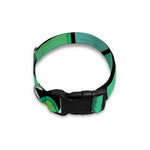 Teal Stained Glass Mosaic Print Dog Collar