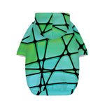Teal Stained Glass Mosaic Print Dog Zip Up Hoodie