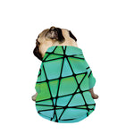 Teal Stained Glass Mosaic Print Dog Zip Up Jacket