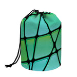 Teal Stained Glass Mosaic Print Drawstring Makeup Bag