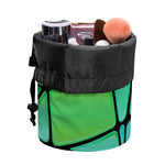 Teal Stained Glass Mosaic Print Drawstring Makeup Bag