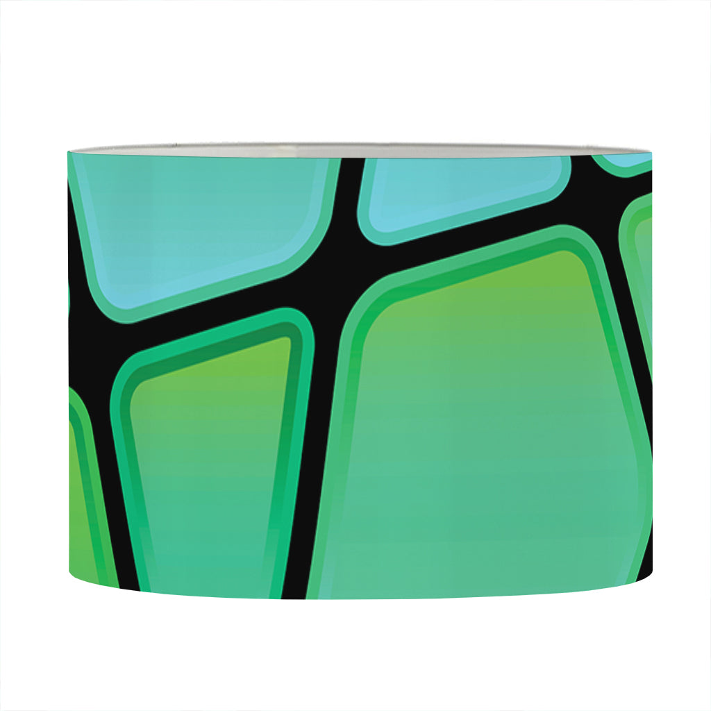 Teal Stained Glass Mosaic Print Drum Lamp Shade