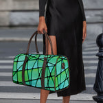 Teal Stained Glass Mosaic Print Duffle Bag