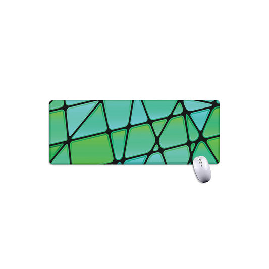 Teal Stained Glass Mosaic Print Extended Mouse Pad