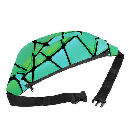 Teal Stained Glass Mosaic Print Fanny Pack