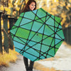 Teal Stained Glass Mosaic Print Foldable Umbrella