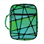 Teal Stained Glass Mosaic Print Front Pocket Bible Bag