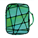 Teal Stained Glass Mosaic Print Front Pocket Bible Bag