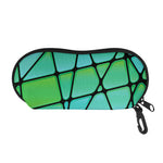 Teal Stained Glass Mosaic Print Glasses Case