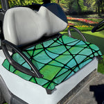 Teal Stained Glass Mosaic Print Golf Cart Seat Cover