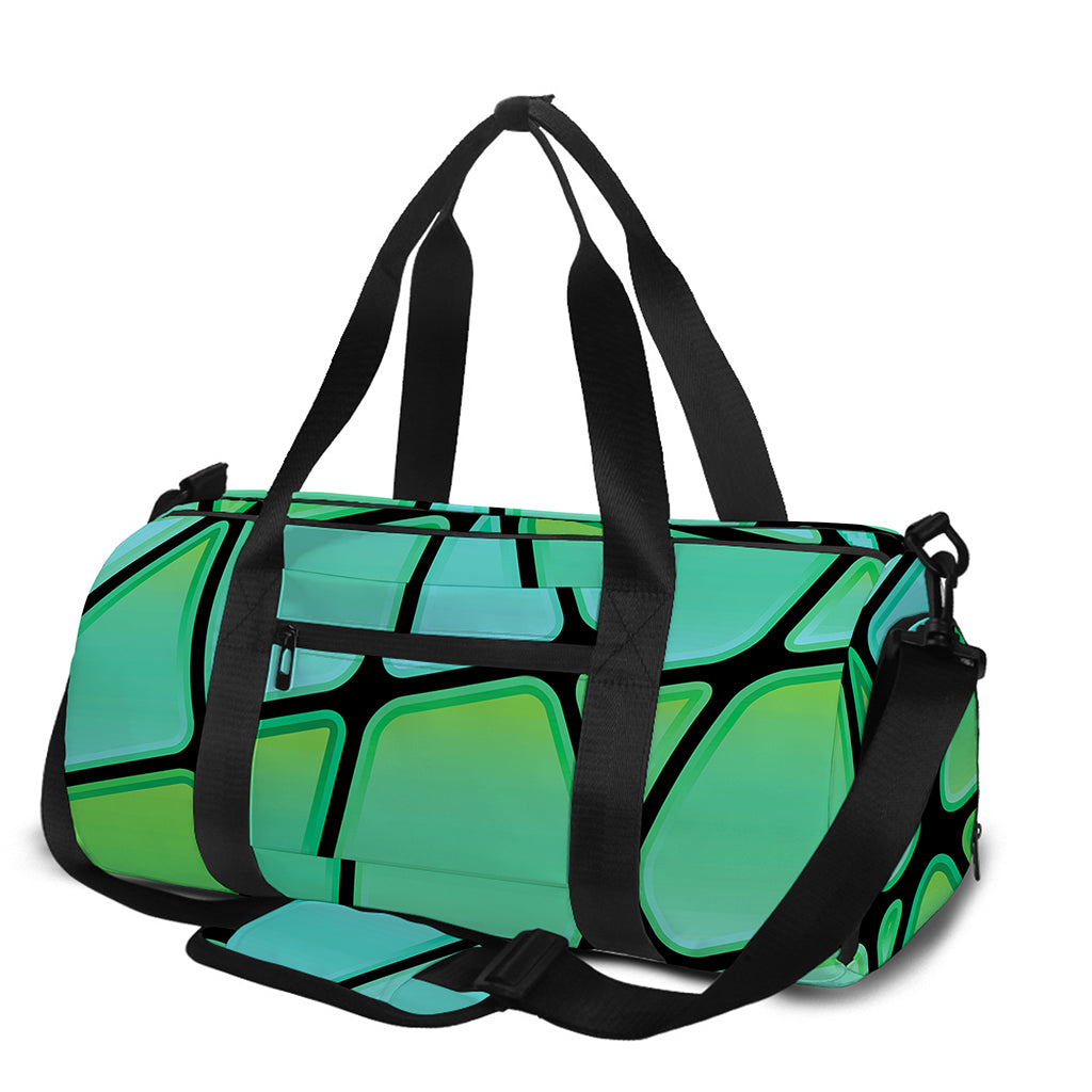 Teal Stained Glass Mosaic Print Gym Bag