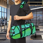 Teal Stained Glass Mosaic Print Gym Bag