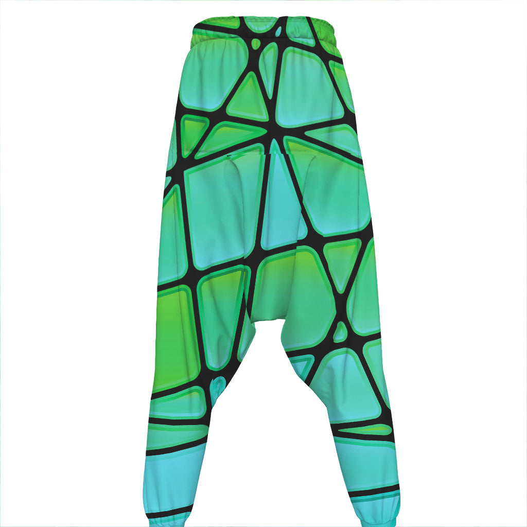 Teal Stained Glass Mosaic Print Hammer Pants