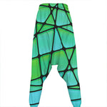 Teal Stained Glass Mosaic Print Hammer Pants