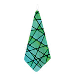 Teal Stained Glass Mosaic Print Hand Towel