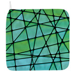 Teal Stained Glass Mosaic Print Hand Towel