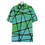 Teal Stained Glass Mosaic Print Hawaiian Shirt