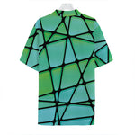 Teal Stained Glass Mosaic Print Hawaiian Shirt