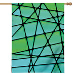 Teal Stained Glass Mosaic Print House Flag