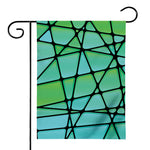 Teal Stained Glass Mosaic Print House Flag