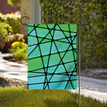 Teal Stained Glass Mosaic Print House Flag