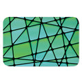 Teal Stained Glass Mosaic Print Indoor Door Mat