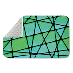 Teal Stained Glass Mosaic Print Indoor Door Mat