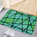 Teal Stained Glass Mosaic Print Indoor Door Mat