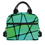 Teal Stained Glass Mosaic Print Insulated Lunch Bag