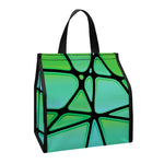 Teal Stained Glass Mosaic Print Insulated Lunch Tote