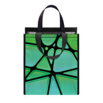 Teal Stained Glass Mosaic Print Insulated Lunch Tote