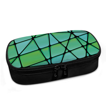 Teal Stained Glass Mosaic Print Insulin Cooler Travel Case