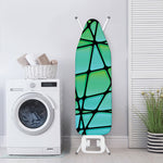 Teal Stained Glass Mosaic Print Ironing Board Cover