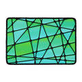 Teal Stained Glass Mosaic Print Kitchen Mat