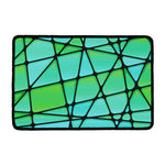 Teal Stained Glass Mosaic Print Kitchen Mat