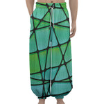 Teal Stained Glass Mosaic Print Lantern Pants