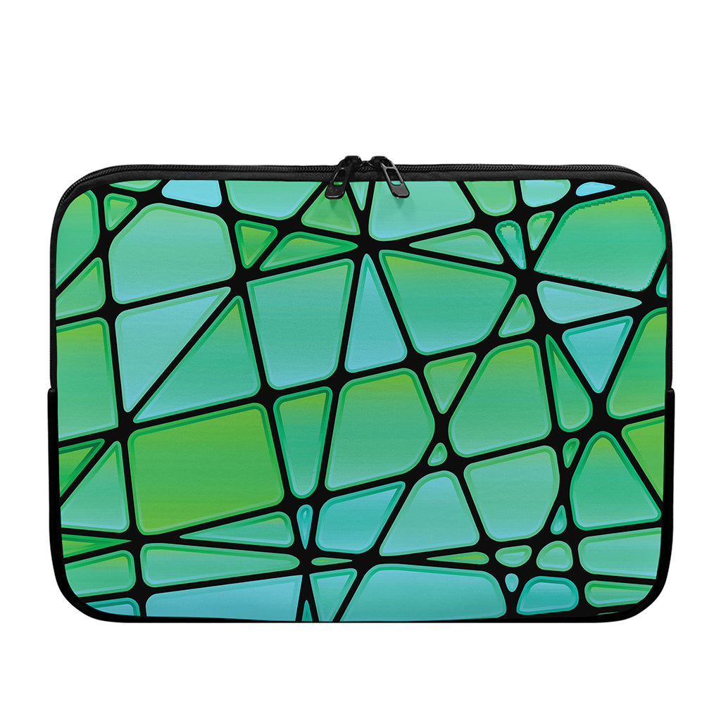 Teal Stained Glass Mosaic Print Laptop Sleeve