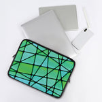 Teal Stained Glass Mosaic Print Laptop Sleeve