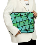 Teal Stained Glass Mosaic Print Laptop Sleeve