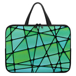 Teal Stained Glass Mosaic Print Laptop Sleeve With Handle