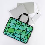 Teal Stained Glass Mosaic Print Laptop Sleeve With Handle