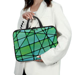 Teal Stained Glass Mosaic Print Laptop Sleeve With Handle