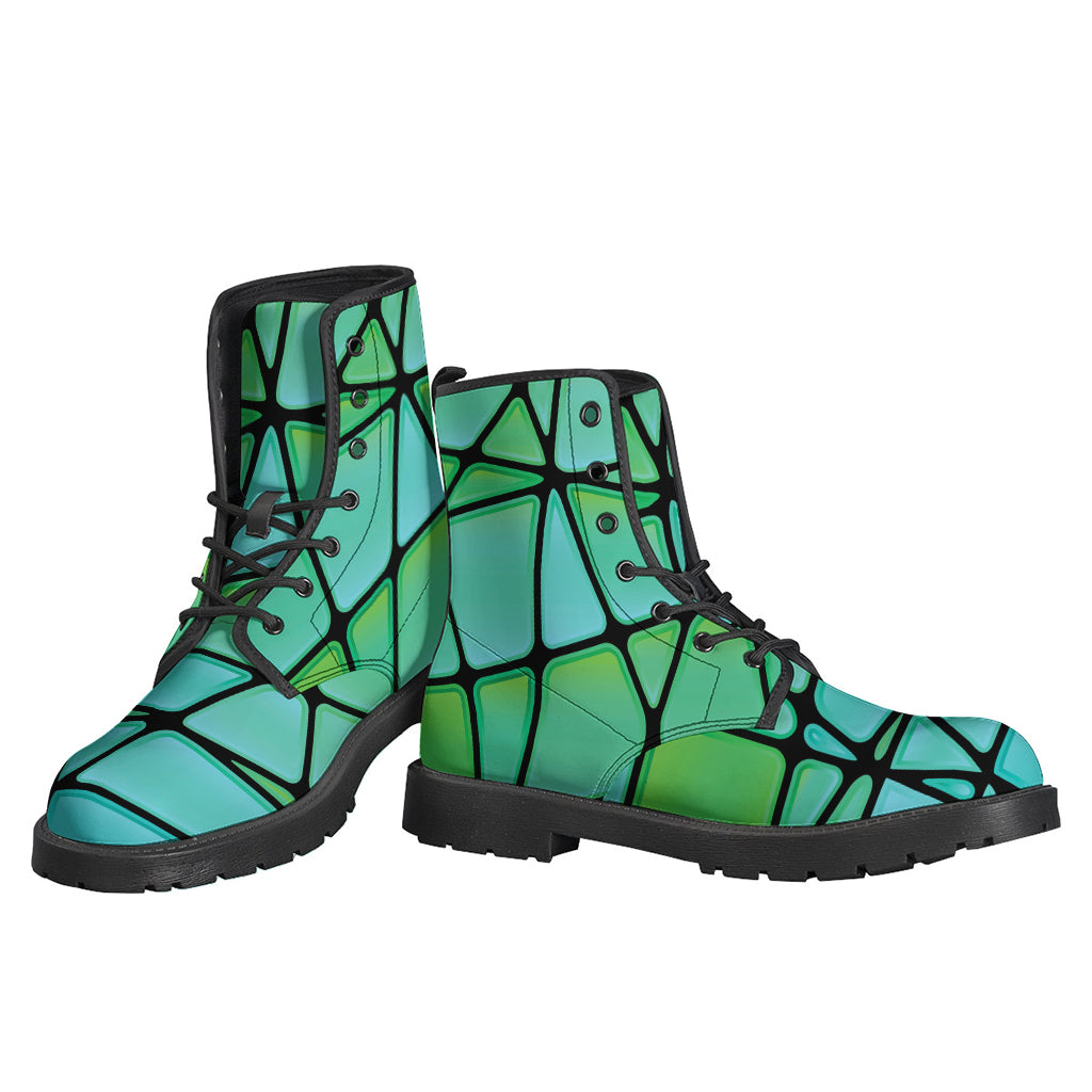 Teal Stained Glass Mosaic Print Backpack