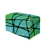 Teal Stained Glass Mosaic Print Leather Tissue Box Cover