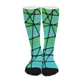 Teal Stained Glass Mosaic Print Long Socks
