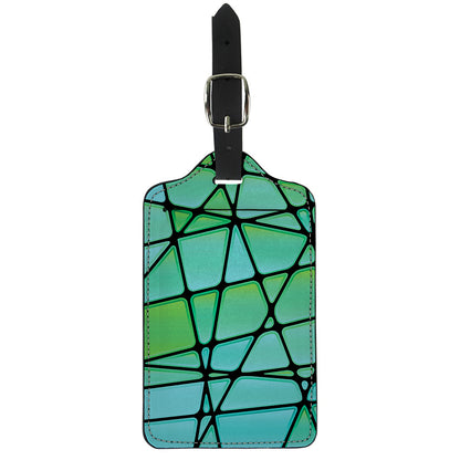 Teal Stained Glass Mosaic Print Luggage Tag