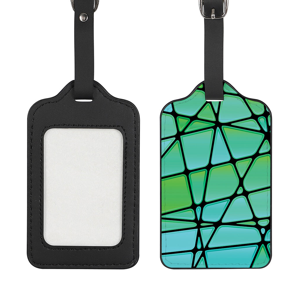 Teal Stained Glass Mosaic Print Luggage Tag