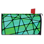 Teal Stained Glass Mosaic Print Mailbox Cover