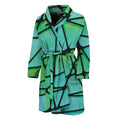Teal Stained Glass Mosaic Print Men's Bathrobe