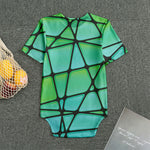 Teal Stained Glass Mosaic Print Men's Bodysuit